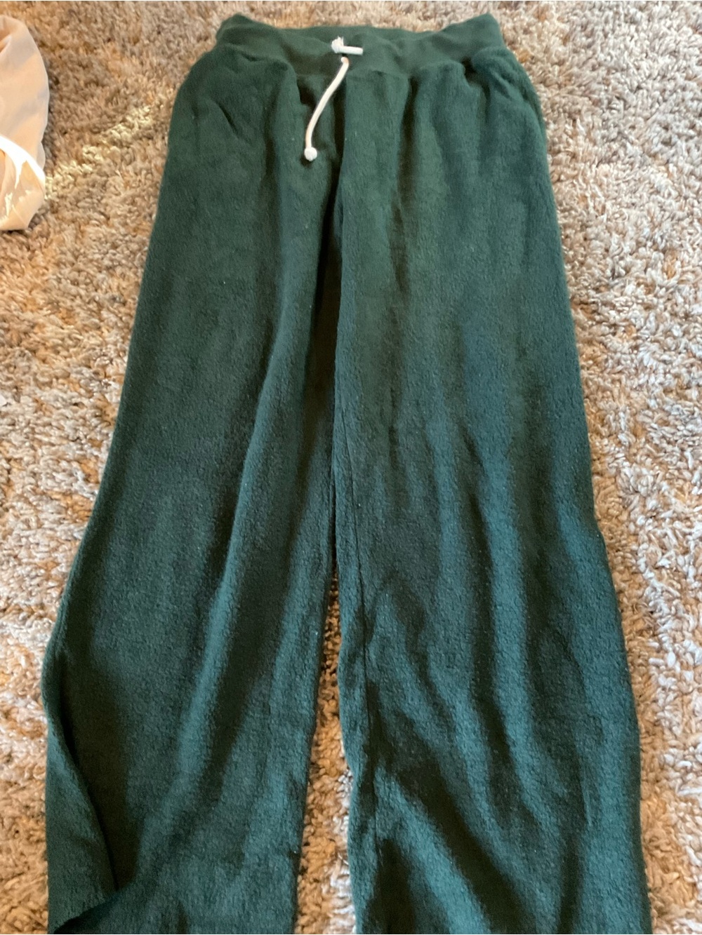 aerie Forest Green Cozy wide leg fleece sweat Pants